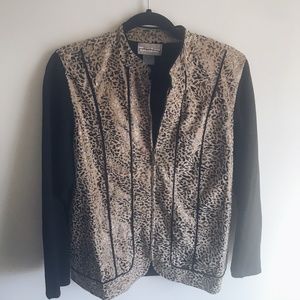 TanJay Cheetah Animal Print Full Zip Jacket